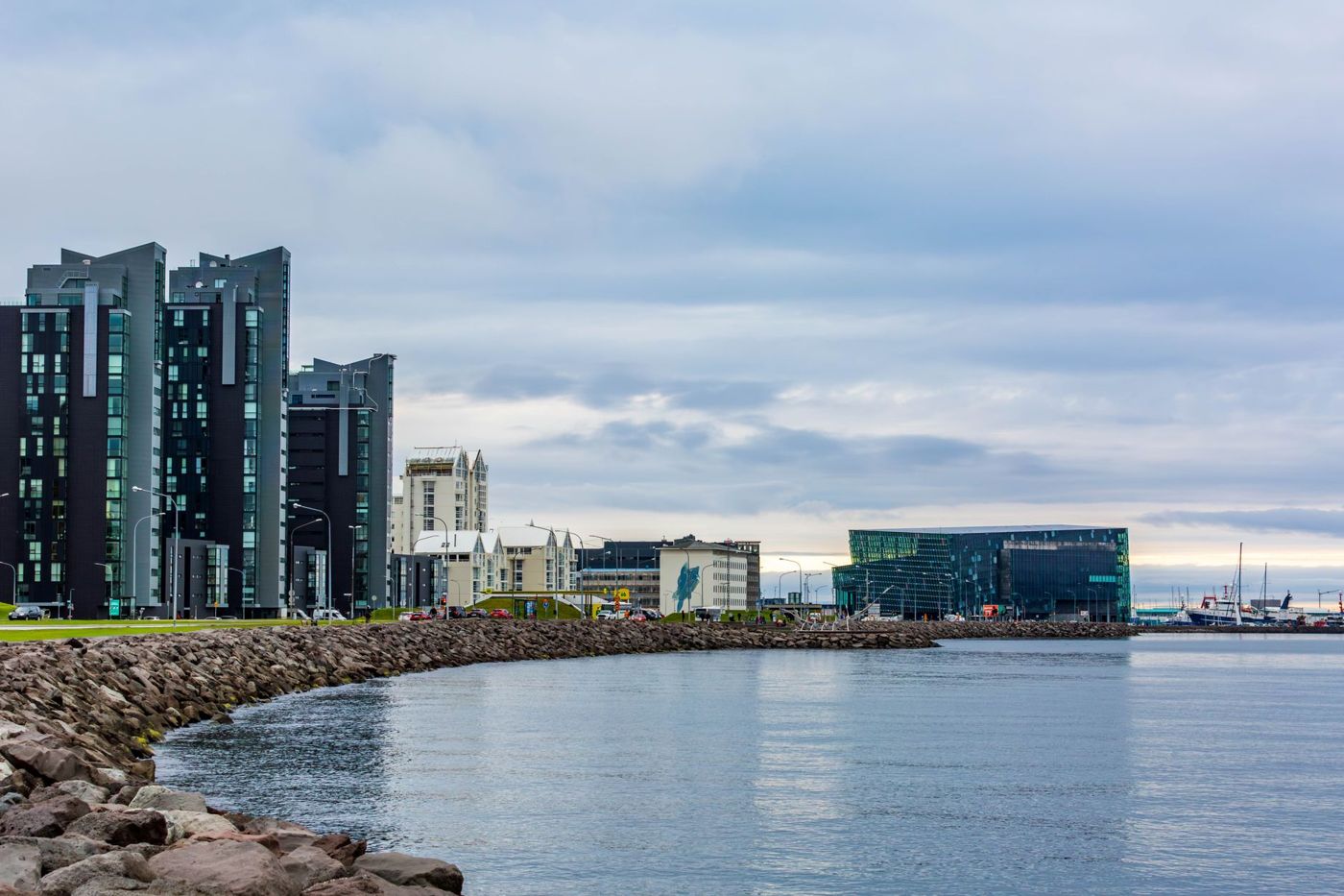 Blick auf die Grandi-Halbinsel in Reykjavik