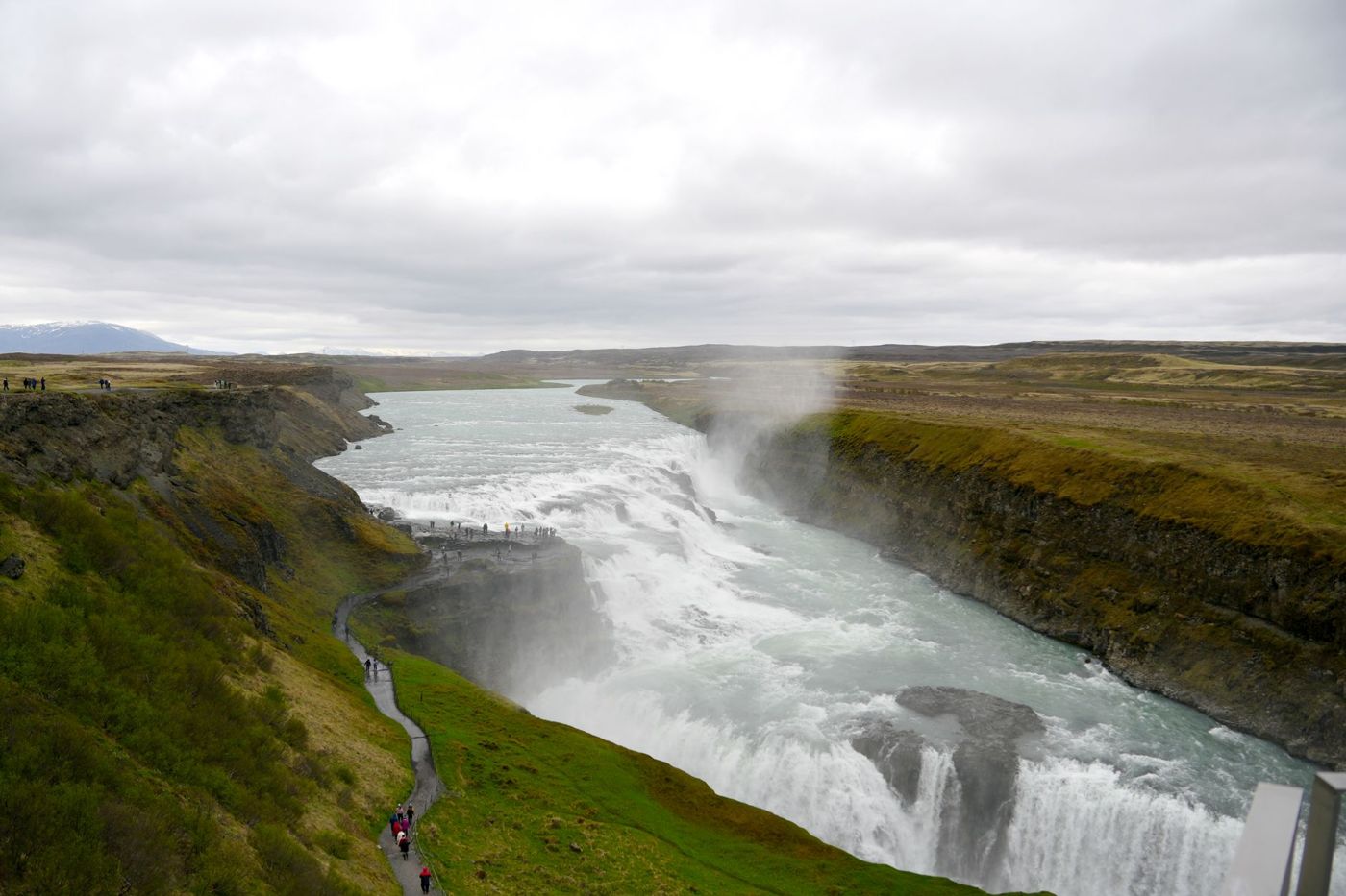 Gullfoss waterfall dropping into its gorge