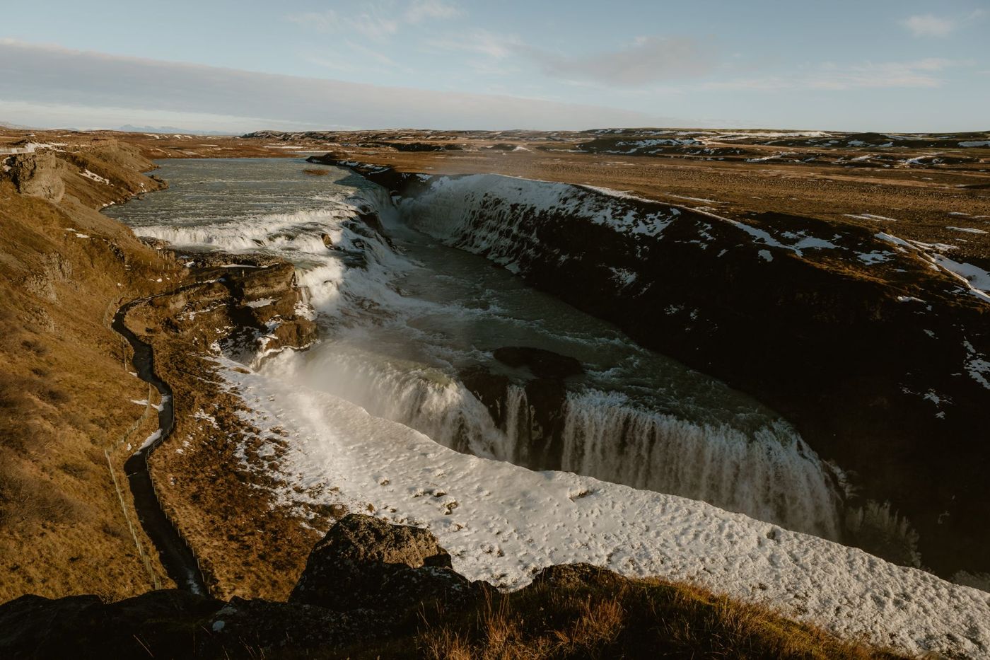 Gullfoss waterfall on the Golden Circle route