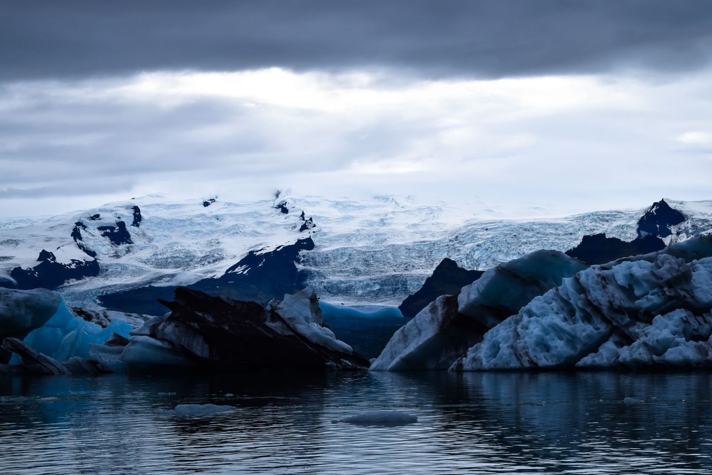Jokulsarlon glacier lagoon with icebergs